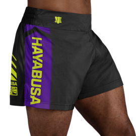 Hayabusa Icon Kickboxing Shorts - black / neon yellow