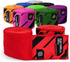 Sanabul Elastic Professional Handwraps - 4,5 m - red