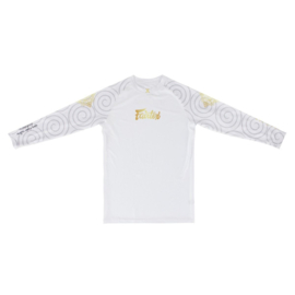 Fairtex Pro Long Sleeves Rashguard - Hanuman -white/gold