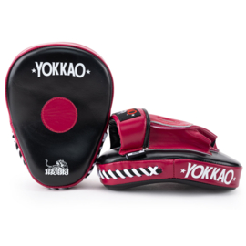 Yokkao Focus Mitts Open Fingers - Leather - Black / Cerise