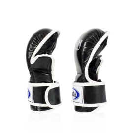 Fairtex FGV15 Sparring Handschoenen - Doublepolssluiting - Leder - zwart
