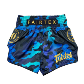 Fairtex Muay Thai Shorts - "Golden Jubilee Luster" - Blauw