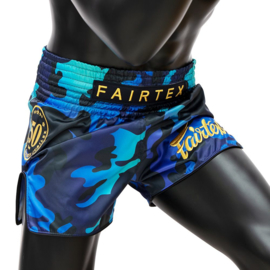 Fairtex Muay Thai Shorts - Golden Jubilee Luster - Blue