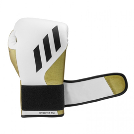 Adidas Speed ​​Tilt 350V Pro Training Boxing Gloves - White/Gold