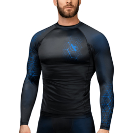 Hayabusa Geo Long Sleeve Rashguard - Black, Blue