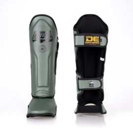 Danger Supermax Shin Guards - Army Edition - Leather - army green