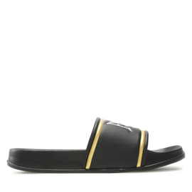Everlast Side Slippers - women's sizes - black/gold