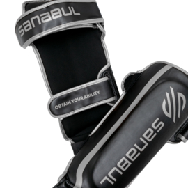 Sanabul Essential Hook and Loop Shin Guards - black/silver