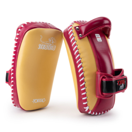 Yokkao Free Style Kicking Pads - Leather - Mango / Cerise