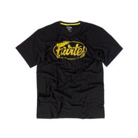 Fairtex TST148 Logo T-Shirt - Zwart - opdruk goud