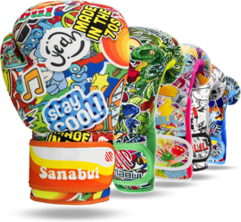 Sanabul Sticker Bomb Bokshandschoenen voor kinderen - 70's