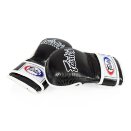 Fairtex Sparring Gloves – Double Wrist Wrap Closure - Leather - Black