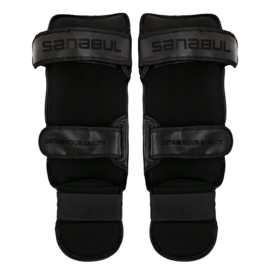 Sanabul Essential Hook and Loop Shin Guards - all black