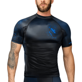 Hayabusa Geo Short Sleeve Rashguard - Black, Blue