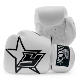 Yokkao Institution Boxing Gloves - microfiber leather - white