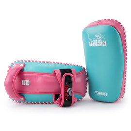 Yokkao Free Style Kicking Pads - Leather - Island / Hot Pink