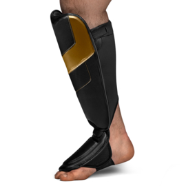 Hayabusa T3 Full-Back Shin Guards - Black / Gold