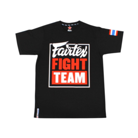 Fairtex TST51 Fight Team T-Shirt - Zwart - opdruk wit/rood