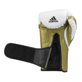 Adidas Speed ​​Tilt 350V Pro Training Boxing Gloves - White/Gold
