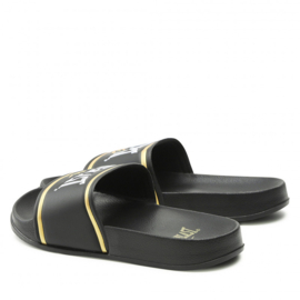 Everlast Side Slippers - men's sizes - black/gold