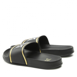 Everlast Side Slippers - women's sizes - black/gold