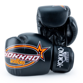 Yokkao Vertical Boxing Gloves - Microfibre Leather - Black