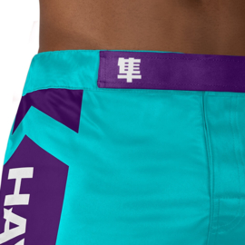 Hayabusa Icon Mid-Length Fight Shorts - Teal / White