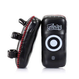 Fairtex KPLS2 Superior All Leather Curved Kicks Pads - echt leer - zwart - Standard size