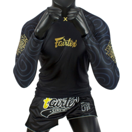 Fairtex RG6 Pro Long Sleeves Rashguard - Ninlapat - zwart/goud