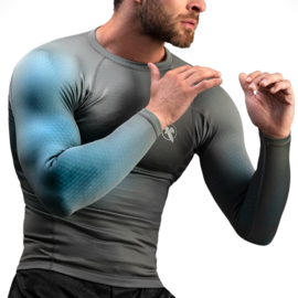 Hayabusa Fusion Rashguard - Gray / Aqua blue