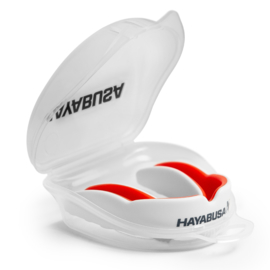 Hayabusa Combat Mouthguard - White/Red - Adult