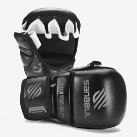 Sanabul Essential 7 oz MMA Hybride Sparringhandschoenen - zwart/zilver