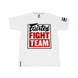 Fairtex TST51 Fight Team T-Shirt - Wit - opdruk rood/zwart