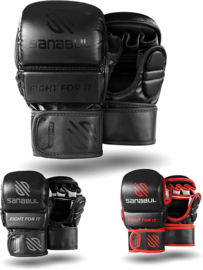 Sanabul Essential 7 oz MMA Hybrid Sparring Gloves - all black