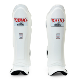 Yokkao Matrix Shin Guards - Leather - White