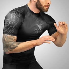 Hayabusa Geo Short Sleeve Rashguard - Zwart, Grijs