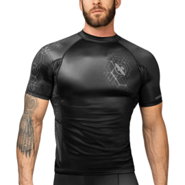 Hayabusa Geo Short Sleeve Rashguard - Zwart, Grijs