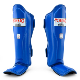 Yokkao Matrix Shin Guards - Leather - Blue