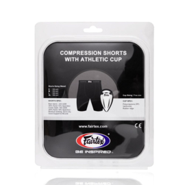 Fairtex Compression Shorts met Athletic Cup Kruisbeschermer - zwart