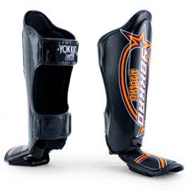 Yokkao Vertical Shin Guards - Microfibre - Black