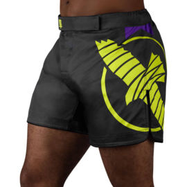 Hayabusa Icon Mid-Length Fight Shorts - Black / Neon