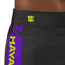 Hayabusa Icon Kickboxing Shorts - zwart / neongeel