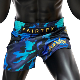Fairtex Muay Thai Shorts - Golden Jubilee Luster - Blue