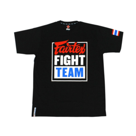 Fairtex TST51 Fight Team T-Shirt - Zwart - opdruk rood/wit/blauw