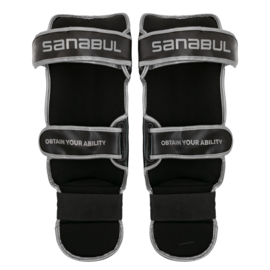 Sanabul Essential Hook and Loop Shin Guards - black/silver