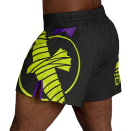 Hayabusa Icon Kickboxing Shorts - zwart / neongeel