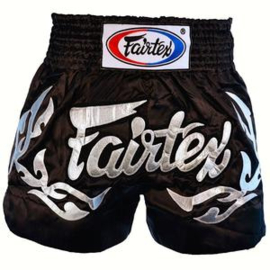 Fairtex Muay Thai Shorts - Eternal Silver - zwart/zilver