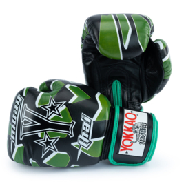 Yokkao - Limited Edition - Broken Bokshandschoenen - Echt Leer - Zwart/Groen