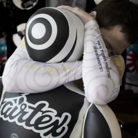 Fairtex Pro Long Sleeves Rashguard - Hanuman -white/gold