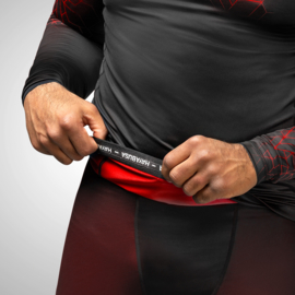 Hayabusa Geo Long Sleeve Rashguard - Black, Red